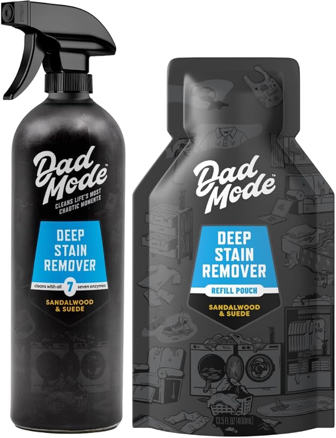 DadMode Laundry Stain Remover | 7-Enzyme Spray for Deep, Aged, Set-In Clothing Stains | Enzyme Booster Cleans Bodily Fluids, 