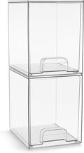 Sorbus Acrylic Storage Containers - 2 Pack, Stackable Storage Bins Set for Bathroom Organization - Clear Acrylic Drawer Organ