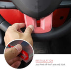 Linskip Steering Wheel Trim Compatible with Dodge Journey 2013-2023 & Challenger/Charger/Durango/Dart 2009-2014, Challenger Steering Wheel Cover, Challenger Interior Accessories 3Pcs(Pink)