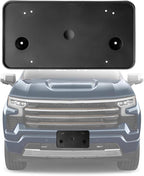 Front Bumper License Plate Frame Bracket Compatible with Chevrolet Chevy Silverado 1500 2022 2023 2024 2025, Black License Fr