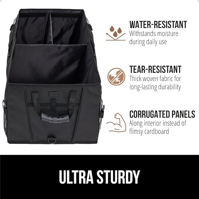 GORILLA GRIP Large Capacity Sturdy Trunk Storage Organizer, Slip and Water Resistant Collapsible Organization Container for