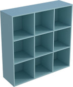 OSCHF 9-Cube Storage Shelf Bookcase - Wooden 3-Tier Floor Standing Open Bookshelf for Home and Office, Display Cabinet, Light
