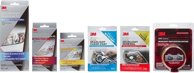 3M Auto Restore and Protect Headlight Restoration Kit, Use On Plastic Lenses, Headlights, Taillight, Fog Lights and More, Inc