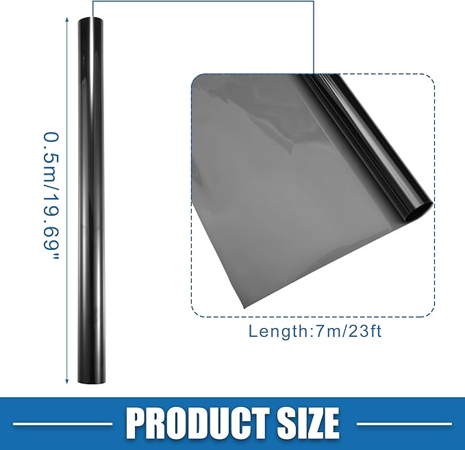 Automotive Window Tint Film Heat Block Scratch Resistant 50% VLT 0.5x7m Car Ceramic Tint PET Black