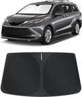 TINGLU Sun Shade for Toyota Sienna Mini Van 2021-2024 2025 2026 Accessories Windshield Sun Shade Window Shade UV Rays Protection Sun Visor Cover with Steering Wheel Sunshade Storage Bag