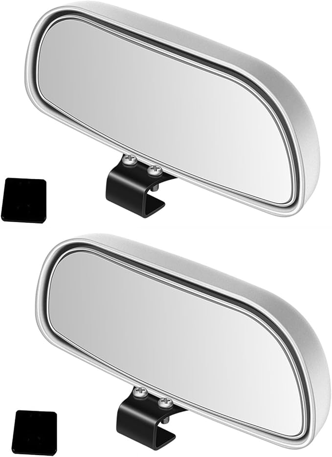 Blind Spot Mirror, Wide Angle HD Glass Rearview Mirror Adjustable Universal for Cars SUV and Trucks, 5.7inch*2.5inch, Sliver