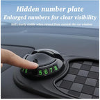 Multifunctional Car Anti-Slip Mat, 360° Rotatable Phone Holder Dashboard Pad with Temporary Parking Number, Rotatable Car Ant