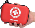 Mini First Aid Kit -Small Waterproof Hard Shell Medical Kit with Compartments for Camping, Hiking, Car, Home, Office, School 