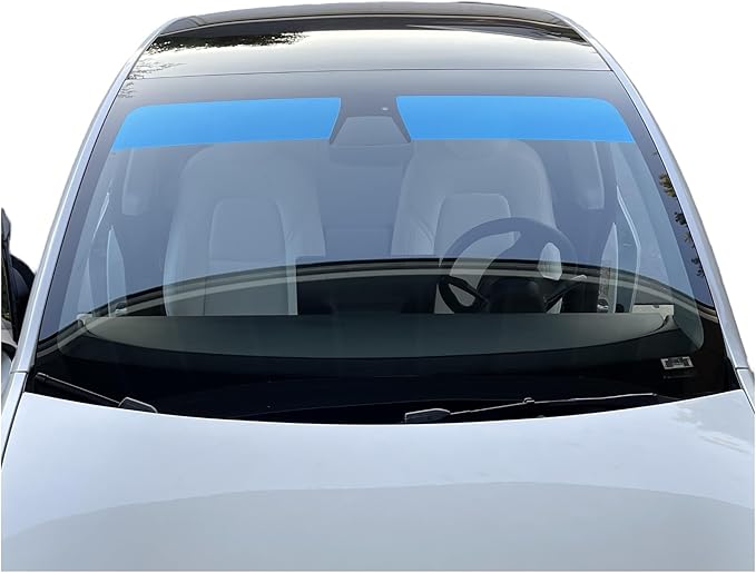 Front Windshield Sun Visor Strip Tint Film for Tesla Model Y Precut Premium DIY Car Window Tint Film (Blue)