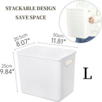 Yishyfier Plastic Storage Baskets Bins Boxes With Lids,Organizing Container White Storage Organizer Bins For Shelves Drawers 