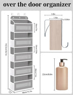 KYEVIS Over The Door Organizer, 5 Shelves Closet Door Hanging Organizer with 10 Mesh Pockets, Nursery Closet Organizer, Baby 