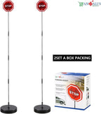 Andalus Brands Flashing LED Stop Sign Garage Parking Assistant System | Bumper Sensor,Red (2 Pack)