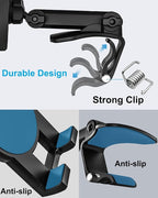 Dashboard Clip Car Phone Holder - [Thick Cases Friendly] 360° Adjustable Dash Clamp Phone Holders for Your Car Mount Accessories for iPhone 17 Pro Max Air 16 15 14 13 12 Plus, Android, All Smartphones