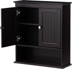 Spirich Bathroom Cabinet Wall Mounted, Wood Hanging Cabinets with Doors and Shelves, Medicine Cabinet Over The Toilet, Espres