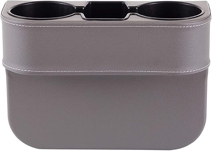 Car Seat Organizer Cup Drink Holders,Multifunctional Gap Filler Storage Box,Insert Organization Helps Reduce Distracted Driving&Holds phone Mount Mug Bottle Cellphones Coasters Wallet Cards (XBD-Gray)