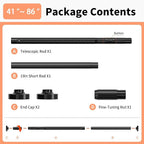 Tension Curtain Rod 41-86In-150Lb, Curtain Rod No Drilling for Window or Bathroom Patio, Adjustable Heavy Duty Shower Curtain