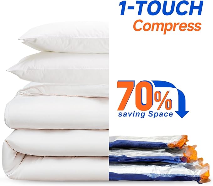 Vacbird Vacuum Storage Bags with Rechargeable Cordless Pump,21 Pack 3 Size Compression Packing Cubes Seal Bags, Space Saver f