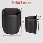 Leather Car Cup Holder Organizer (2-Pack) | Anti-Sag Clip On Drink Cupholder for Back Seat, Car Side Door, Headrest | Premium Extra Automotive Cup Holders for Water Bottles, Tumblers & Coffee Mugs