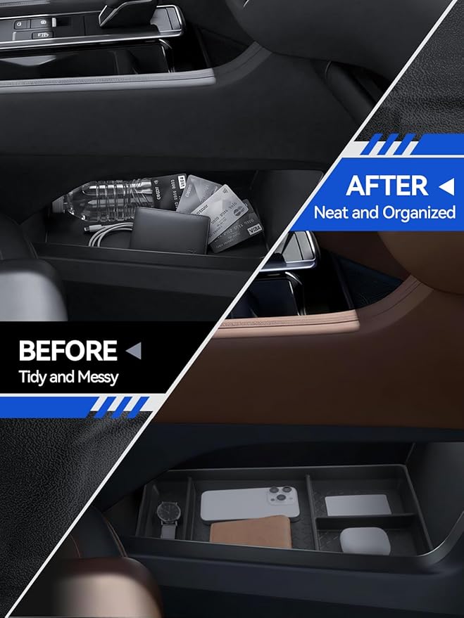 for Pathfinder Center Console Organizer Double-Layer 2022-2025 2026 Nissan Pathfinder(S/SV/SL/Rock Creek/Platinum) Accessories Armrest Box Organizer + Lower Console Organizer Tray Set 2-Pack