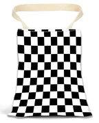 Car Garbage Can, Trash Bag, Hanging Trash Can for Vehicle Accessories, Travelling, Camping, Cute Back Seat Organizer, Classic Black White Plaid