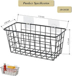 JUNCHU CHERRY 2 Pack Hanging Storage Basket, Bathroom Basket, Household Goods, with Traceless Tape, no Drilling, for Cabinet 