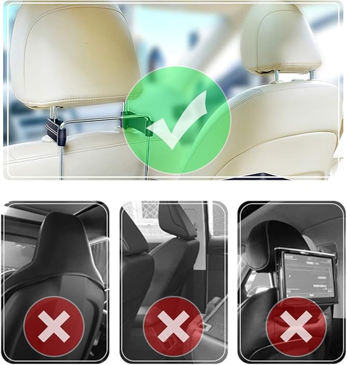 2 in 1 Car Steering Wheel Tray / Back Seat Headrest Tray for Eating Food Drink and Writing Laptop Work, XERGUR Black Car Desk