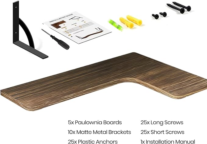 Corner Floating Shelves Wall Mounted Set of 5, Rustic Wood Corner Shelves for Bedroom Living Room Bathroom Kitchen Storage an
