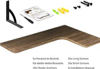 Corner Floating Shelves Wall Mounted Set of 5, Rustic Wood Corner Shelves for Bedroom Living Room Bathroom Kitchen Storage an