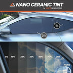 MotoShield Pro 25% VLT Nano Ceramic Window Tint for Car 24” in x 5’ ft 2PLY Roll High Heat Rejection & Glare Reduction Auto Tint Privacy Film, Rejects up to 99% IRR, 99% UV Blocking, Easy DIY Shrink