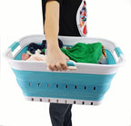 SAMMART 42L Collapsible Plastic Laundry Basket - Foldable Pop Up Storage Container/Organizer - Space Saving Hamper/Basket (1,