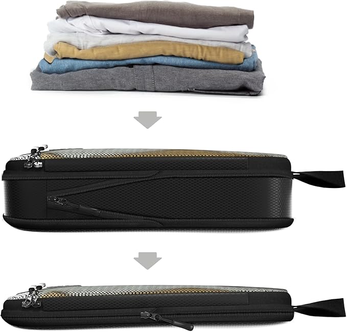 4pc Medium Compression Packing Cubes for Travel - Luggage Organizers for Suitcases