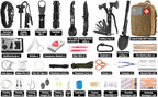 Emergency Survival Kit and First Aid Kit, 142Pcs Professional Survival Gear and Supplies Equipment with Molle Pouch, Gift for