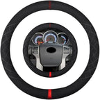 Suede Steering Wheel Cover,Compatible with Toyota 4Runner Sequoia Tacoma Tundra Sienna Suede Leather Sport Non-Slip Wheel Cover Car Interior Accessories 15.5 16 inch for Man and Women