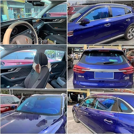 XhuangTech Chameleon Light Blue Front Window Roll Tint Solar Film Protection Scratch Resistant 60% VLT (Light Blue, 29.53" in x 4.92' Ft)