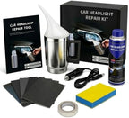 Car Headlight Lens Polish & Scratch Repair Kit, Automotive Headlamp Clarifying Tool with Atomizing Cup, 12V Power Cord and Sa