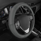 Motor Trend Perforated Microfiber Leather Steering Wheel Cover for Cars Trucks SUVs Vans, Sporty Racing Improved Grip Anti-Fa