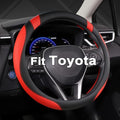 West Llama Customized Auto Car Steering Wheel Cover for Toyota Rav4 Corolla Camry Highlander (Black+Red)