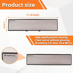 Broadway Car Rear View Mirror HD Anti Glare Universal 12 Inch large Field of View Panoramic Rearview Mirror with Wide Angle Blue Tint for Car SUV and Truck12 Inch White