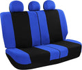 FH Group Car Seat Covers Rear Set Cloth - Universal Fit Automotive Seat Covers, Low Back Front Seat Covers, Solid Back Seat C