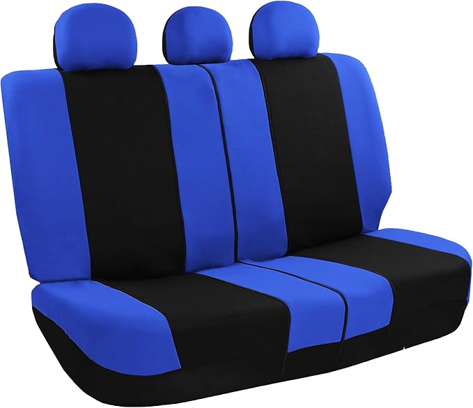 FH Group Car Seat Covers Rear Set Cloth - Universal Fit Automotive Seat Covers, Low Back Front Seat Covers, Solid Back Seat C