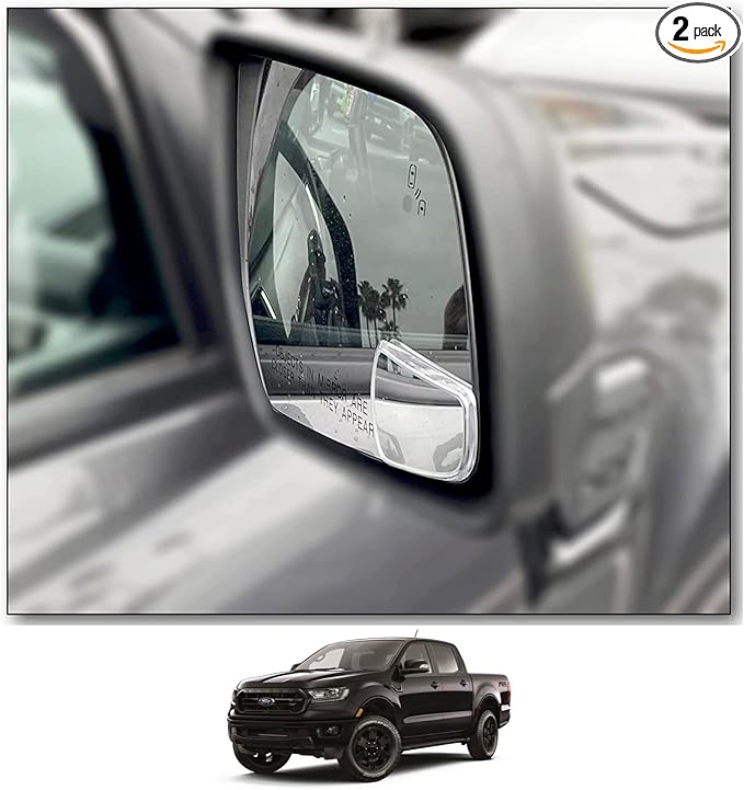 Custom Blind Spot Mirrors - Extended View, Compatible with 2019-2022 Ford Ranger
