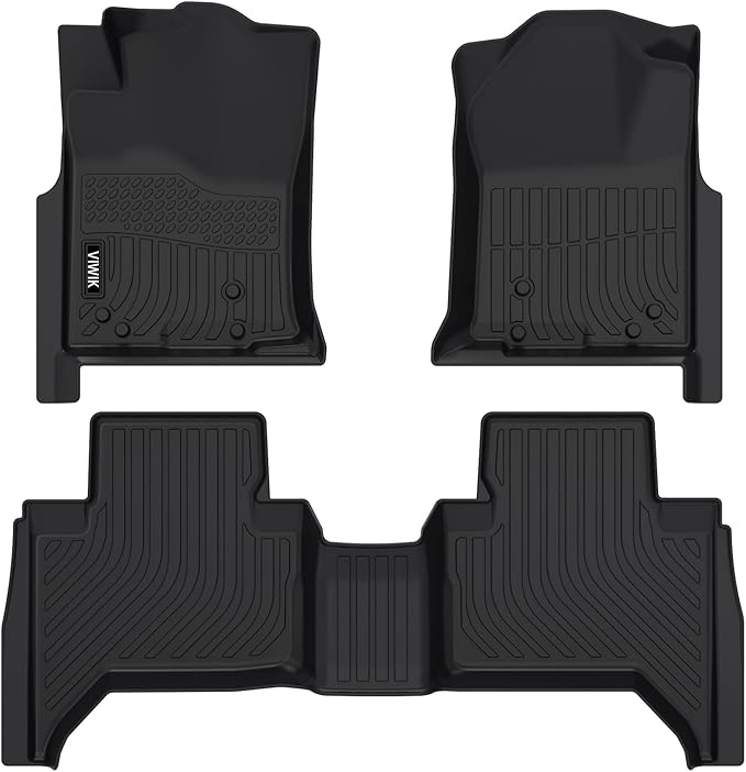 VIWIK Car Floor Mats for Toyota Tacoma 2005-2015, Automotive All Weather Floor Liners for Toyota Tacoma, TPE Rubber Car Mats Front & Rear Non-Slip Odorless