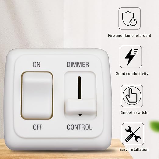RV 12V DC Toggle Switch with High Side Dimmer Control for LED, Halogen, Incandescent - RV, Auto, Truck, Marine, and Strip Lighting (White)