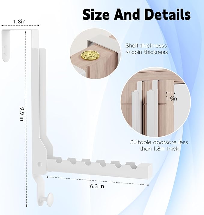 2 Pack Over The Door Hanger Folding Clothes Drying Rack, Folding Hanging Coat Rack for Indoor Laundry Room Compact Small Spac