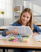Paper Organizer Box, 3 Pack Plastic File Storage Box Plastic Photo Storage Box Document Organizer, File Portable Project Case