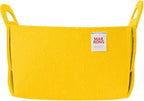 Collapsible Felt YELLOW Storage Bin Small 7.1"x5.1"x5.1" – Foldable Basket with Handles for Closet, Toy Storage, Laundry Room