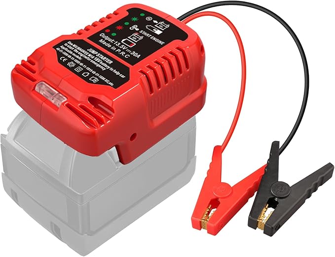 Car Jumper Starters Adapter for Milwaukee for M18 Battery, 11AWG Cable Convert to Jumper Starter Automotive Booster, Jump kit Cable for Car Batteries (NO Battery)