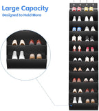 REGELETO 10 Tiers Large Size Over the Door Shoe Organizer Storage, Hanging Shoe Rack for Door with Deep Pockets, Fit 20 Pairs