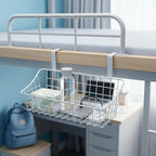 LeleCAT White Basket with hook Grid Storage Basket,Hang it behind a door or on a railing,Over the Cabinet Door,2 Pack