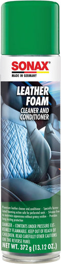 SONAX Leather Foam 289300 | 2 in 1 Aerosol Leather Cleaner and Conditioner | Safe to Use on Perforated Air Conditioned/Heated